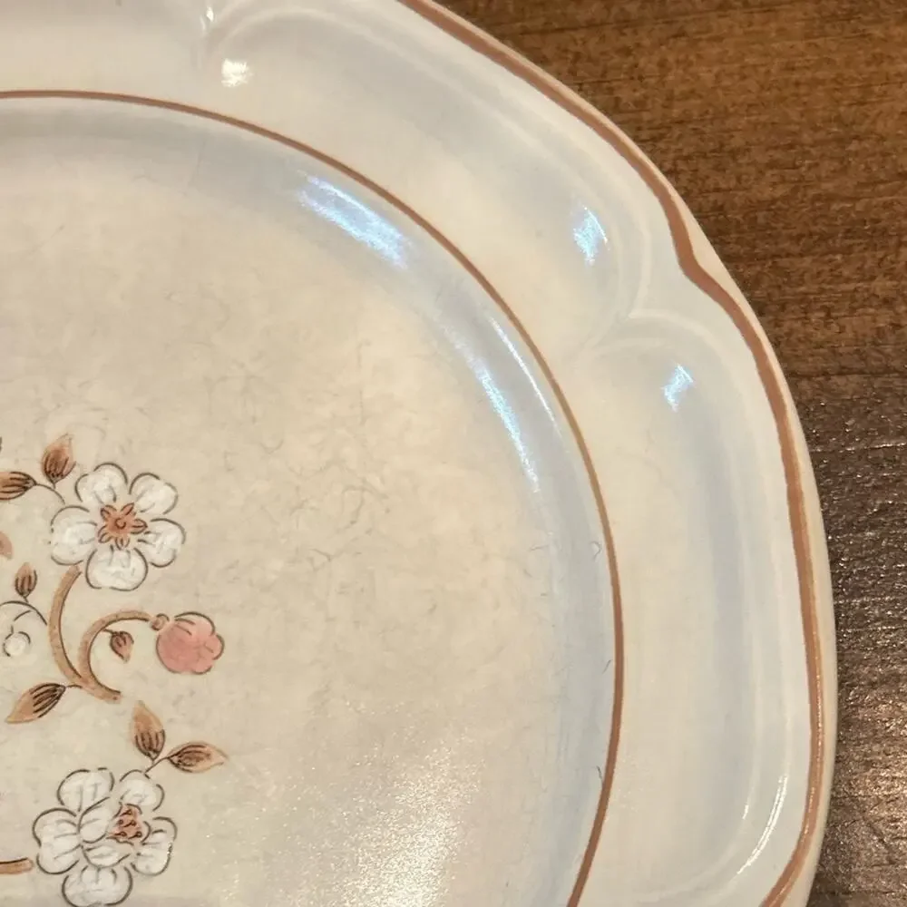 The Covington Edition Idlewild Dinner‎ Plates Cream Set 4 Vintage Cottagecore